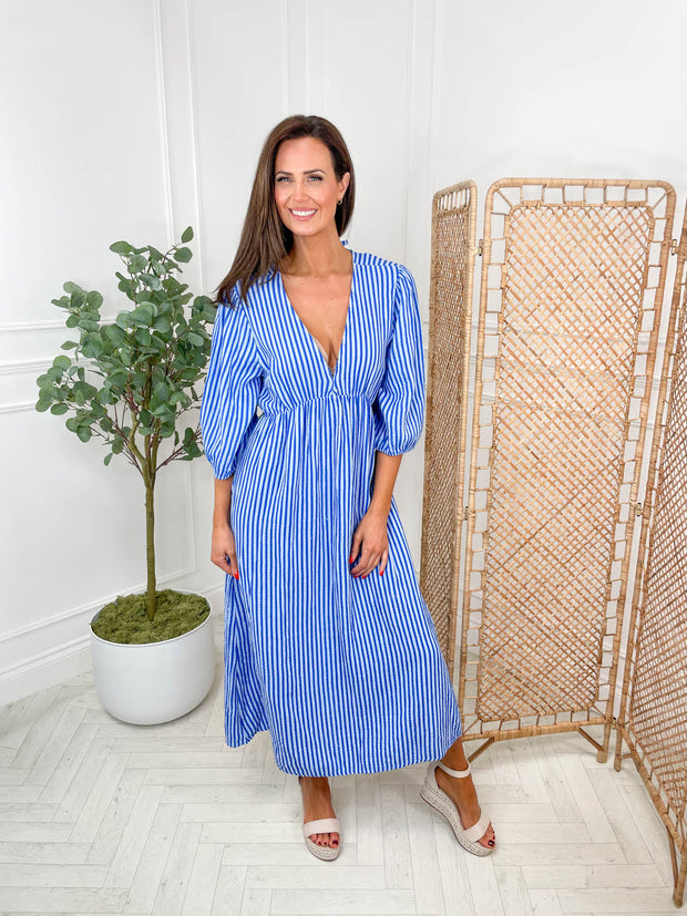 Dottie Dress - Blue Stripe