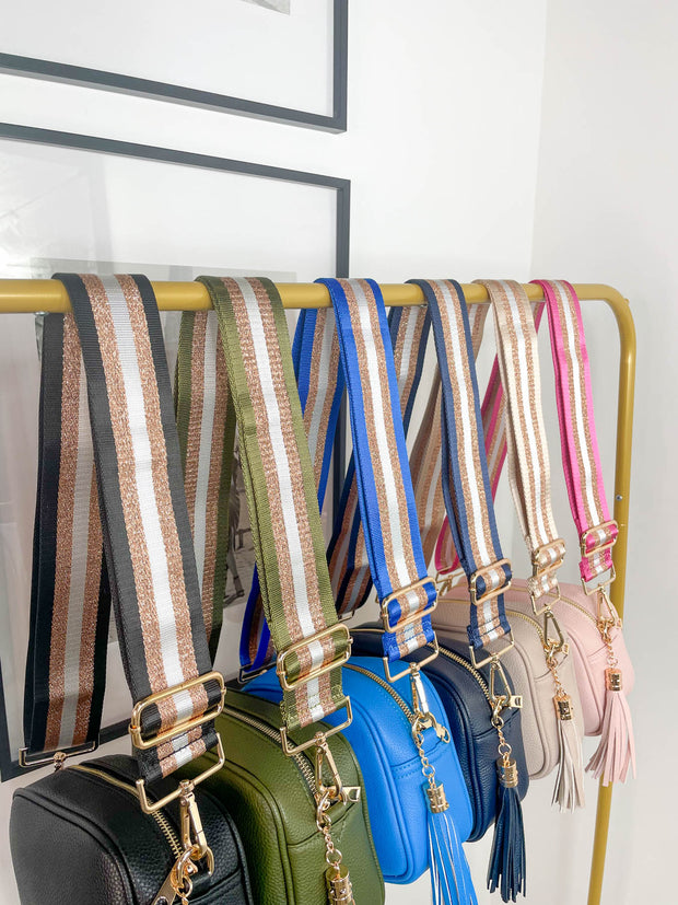 Stripe Mix & Match Bag Strap Gold Hardware - 6 Colours