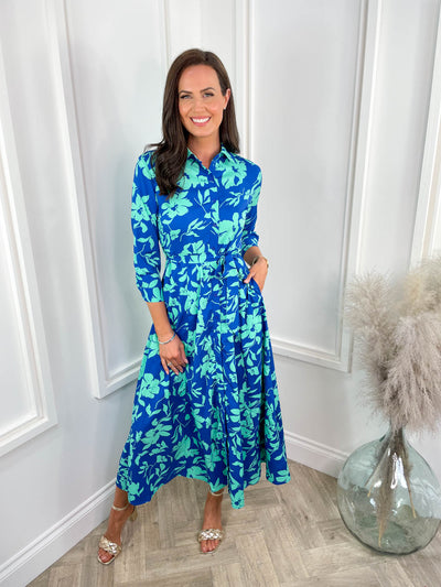 Alix Dress - Blue Floral
