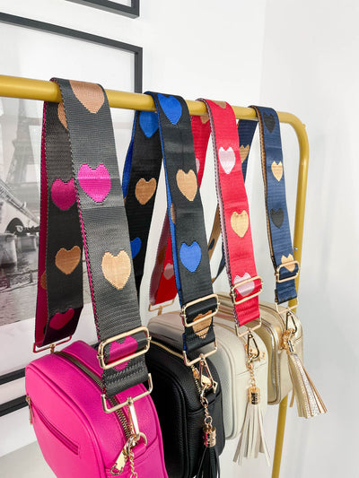 Love Heart Mix & Match Bag Strap Gold Hardware - 4 Colours