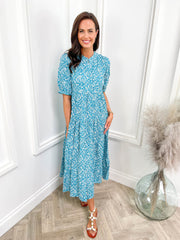 Polly dress - Teal Floral
