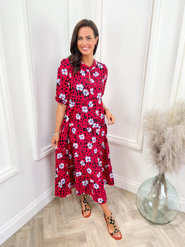 Polly Dress - Red Floral