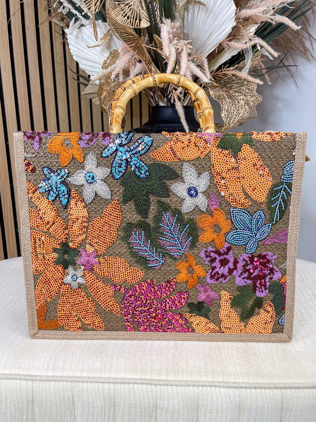 Floral Beach Bag- 2 Colours