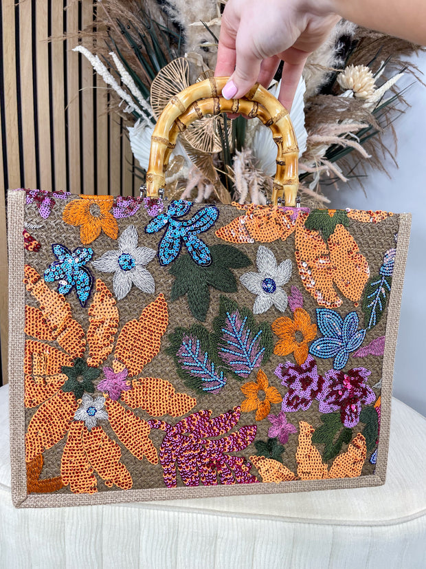 Floral Beach Bag- 2 Colours