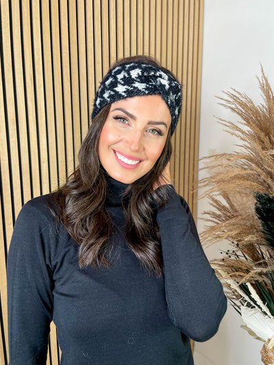 Houndstooth Knitted Headband