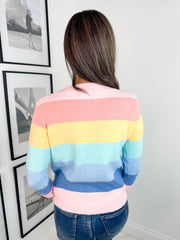Izzy Cardigan - Patel Rainbow Stripes by Sugarhill Brighton