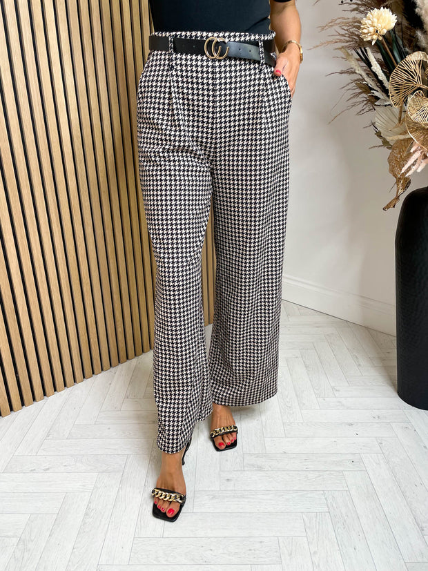 Chloe Trousers - Houndstooth