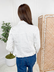 Donna Denim Jacket - White Polka