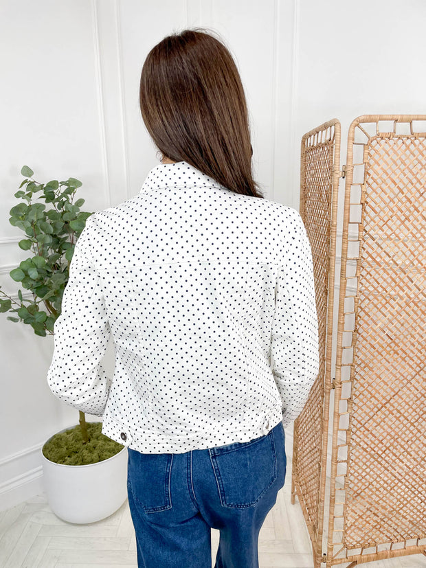 Donna Denim Jacket - White Polka