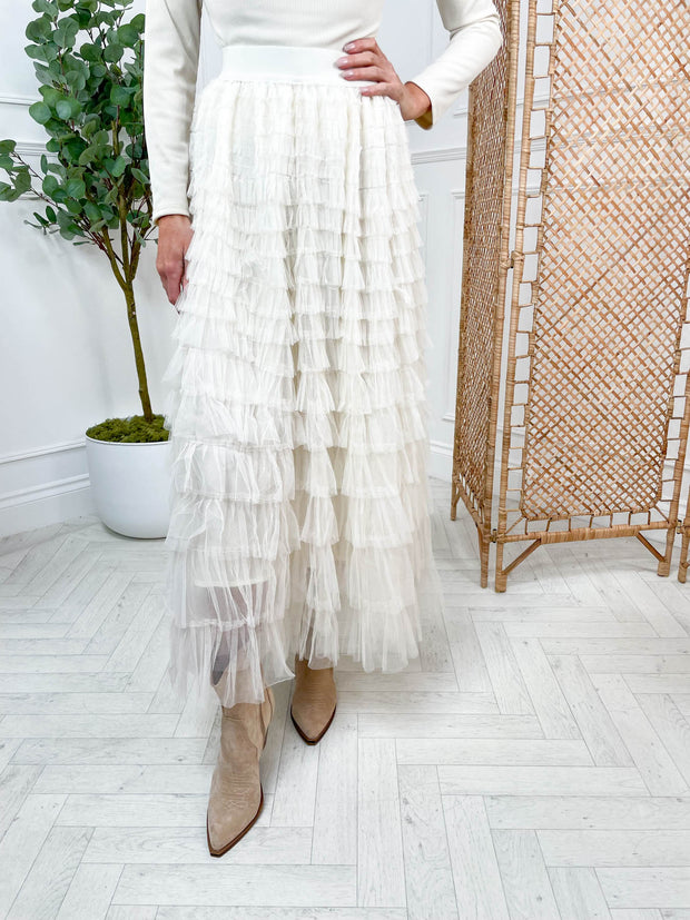 Camellia Midi Skirt - Beige