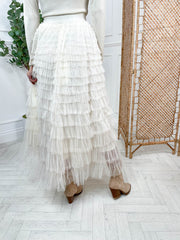 Camellia Midi Skirt - Beige