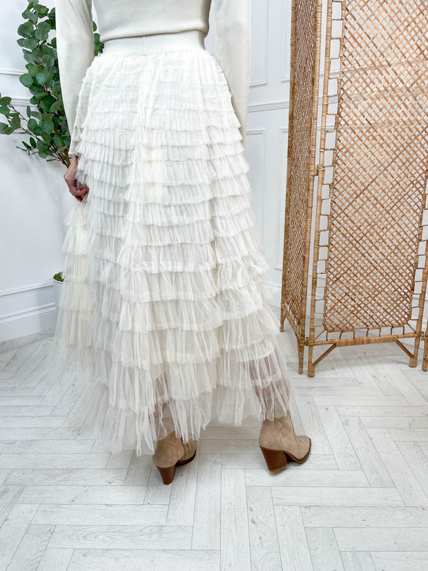 Camellia Midi Skirt - Beige