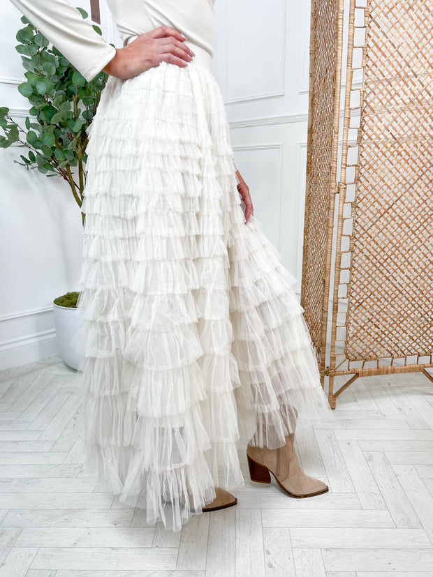Camellia Midi Skirt - Beige