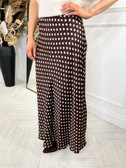 Valentina Polka Dot Skirt- Chocolate