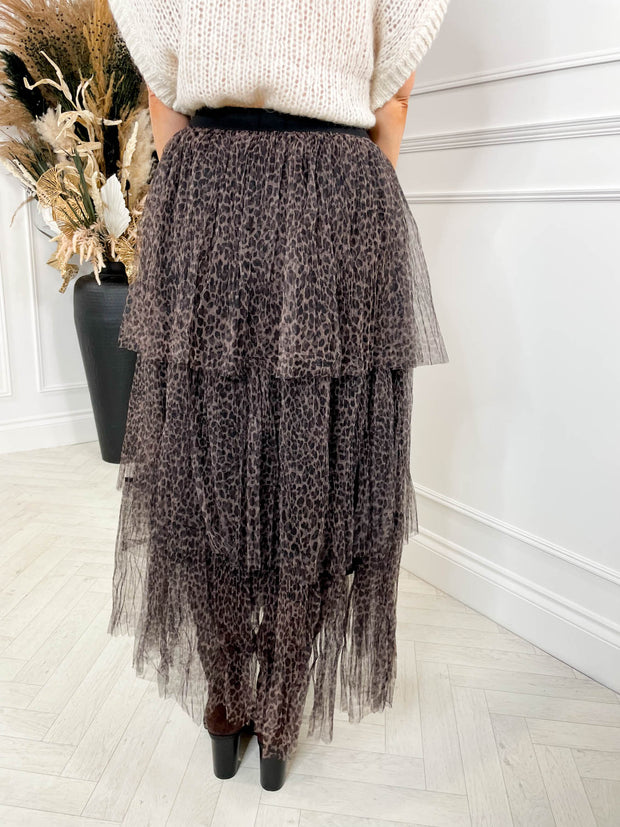 Cleo Midi Skirt - Cheetah