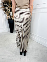 Valentina Polka Dot Skirt - Beige
