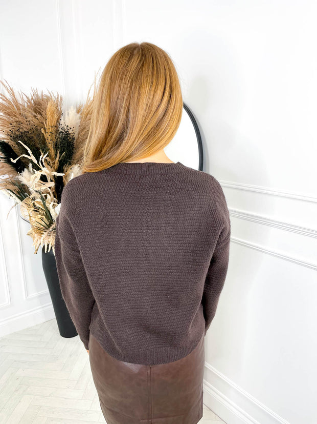 Naomi Knitted Cardigan - Chocolate