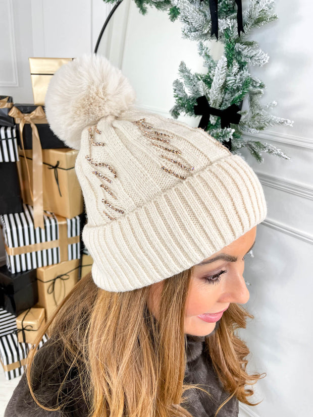 Brair Bobble Hat - Beige