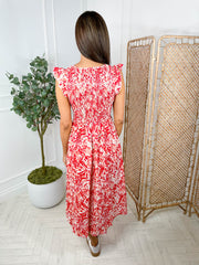 Jordyn Dress - Red/ Orange Floral