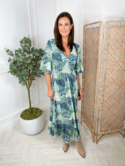 Kyra Dress - Green Ditsy Floral