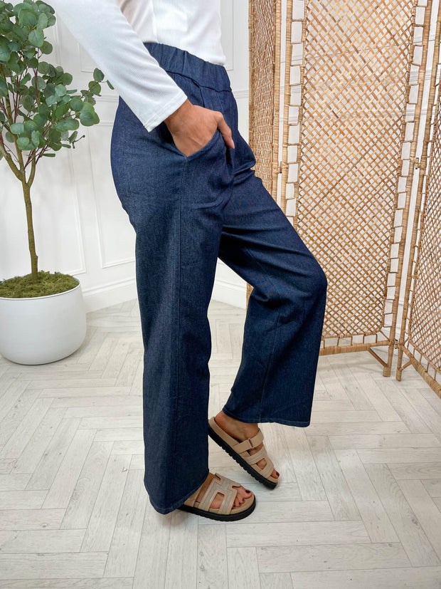 Denim Wide Leg Magic Pant - 2 Colours