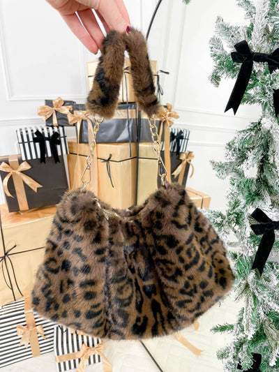 Marina Fur Bag - Leopard Print