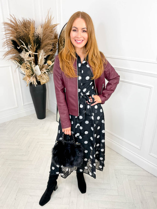 Angela Midi Shirt Dress - Polka Dot
