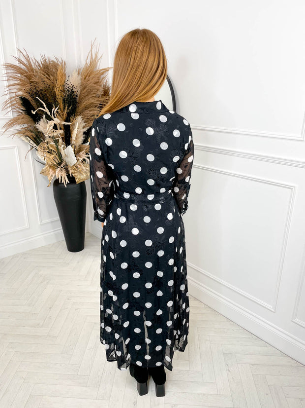 Angela Midi Shirt Dress - Polka Dot