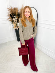 Huntley Half Zip Knit - Mocha