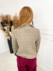 Huntley Half Zip Knit - Mocha