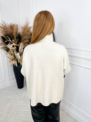 Zara Buckle Poncho - Cream