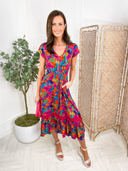 Cally Dress - Fuchsia Floral