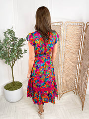 Cally Dress - Fuchsia Floral