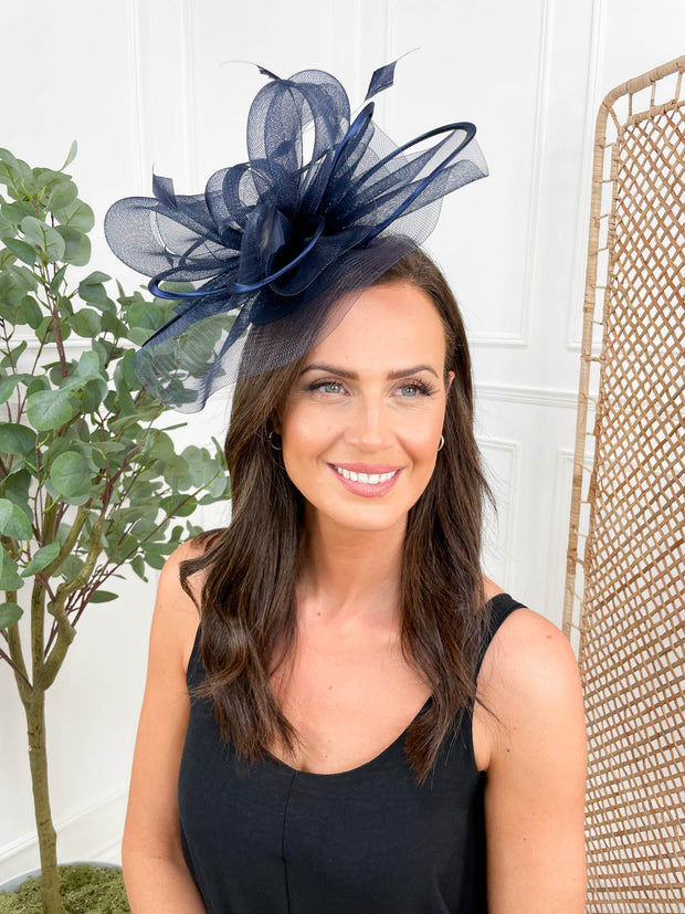Poppy Fascinator - Navy