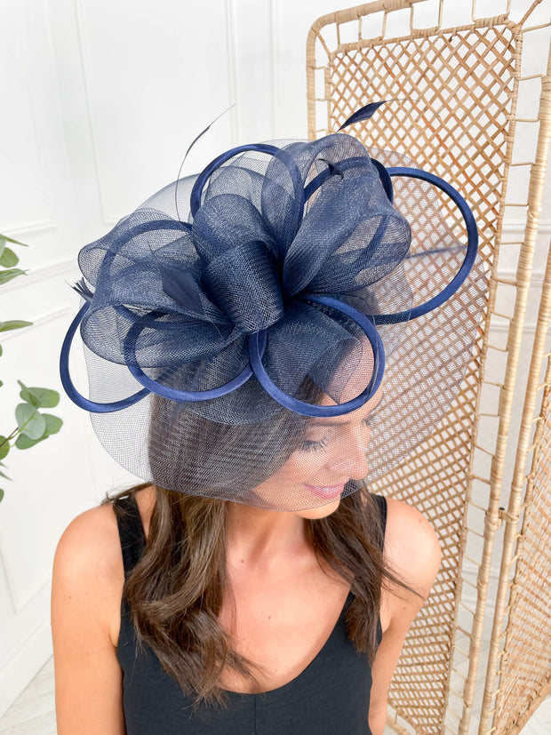 Poppy Fascinator - Navy