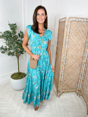 Micha Dress - Turquoise Floral