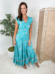 Micha Dress - Turquoise Floral