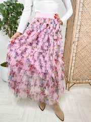Camellia Midi Skirt - Pink