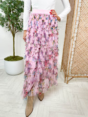 Camellia Midi Skirt - Pink