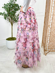 Camellia Midi Skirt - Pink