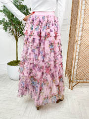 Camellia Midi Skirt - Pink