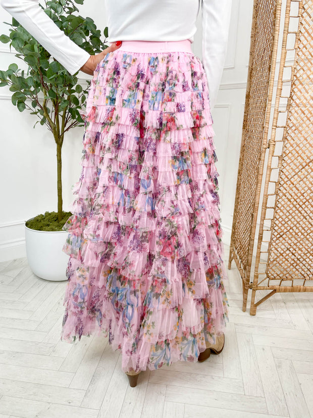 Camellia Midi Skirt - Pink
