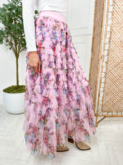 Camellia Midi Skirt - Pink