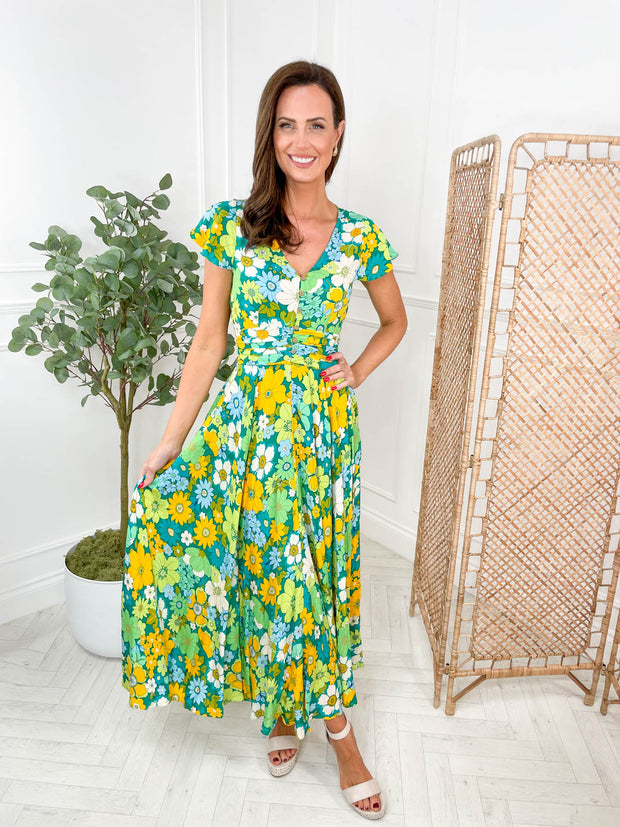 Tiara Dress - Green Floral
