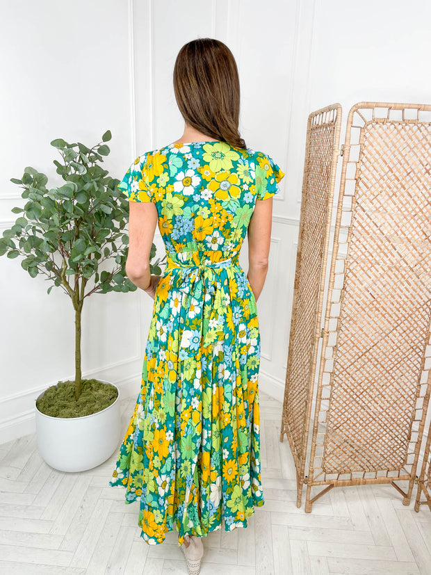 Tiara Dress - Green Floral