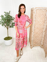 Elessa Dress - Pink Paisley