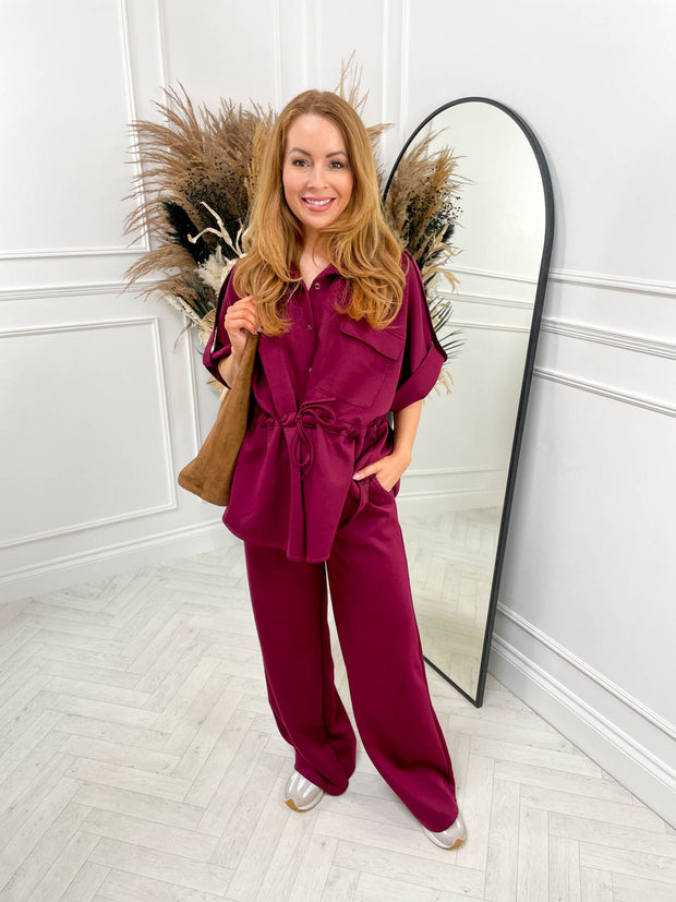 Tiffany Two Piece Set - Burgundy