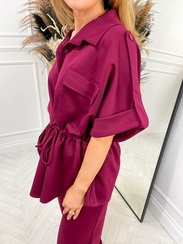 Tiffany Two Piece Set - Burgundy