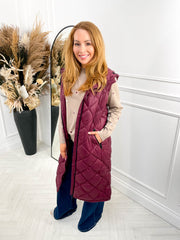 Coffee Run Gilet - Burgundy