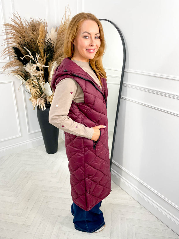 Coffee Run Gilet - Burgundy